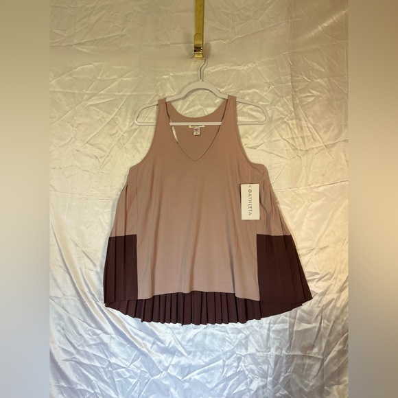 Athleta Tops - Athleta  Activewear Top Razorback Swing Forward Pleated Sz Medium Pink Brown NWT